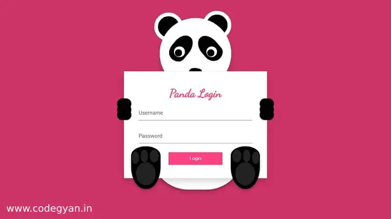 How To Create Animated Panda Login Page using HTML & JS