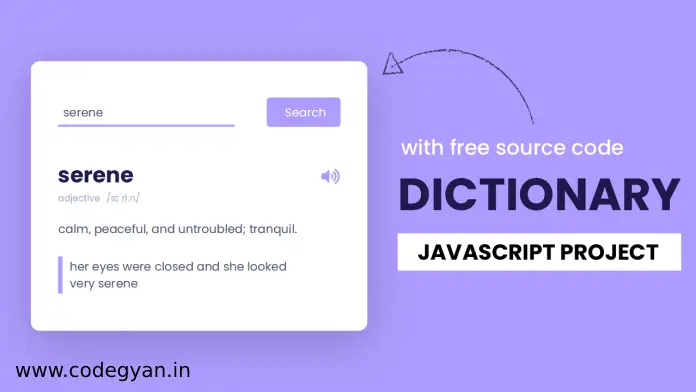 how to create an English Dictionary App using HTML & Javascript