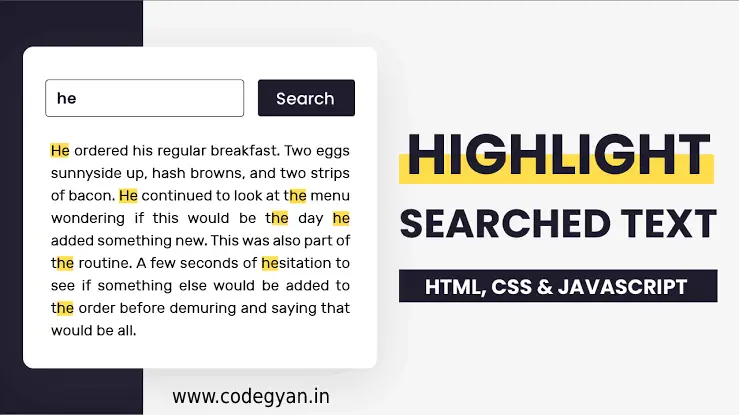 How to Highlight Searched Text Using JavaScript