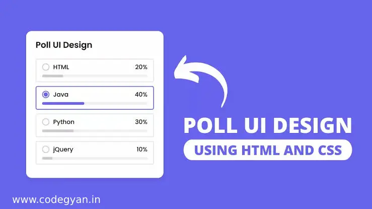 create an Attractive Poll UI Design using HTML CSS & JavaScript