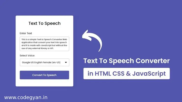 How to Create Text To Speech Converter in HTML & JavaScript